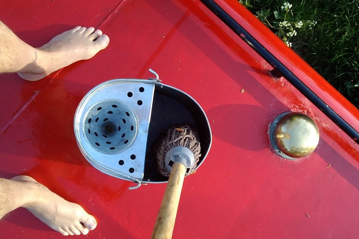 Mop bucket on boat